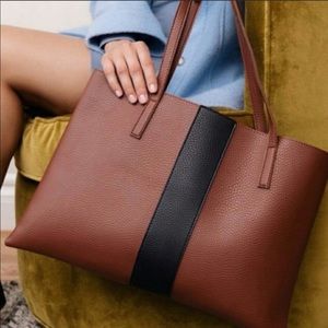 Vince Camuto Brown Vegan Leather Luck Tote